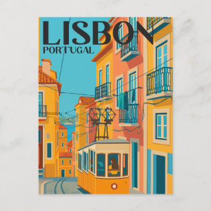 Postal Lisboa Portugal Tranvía Viajes Antiguos