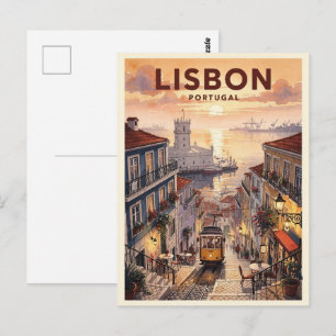 Postal Lisboa Portugal Viaje Vintage