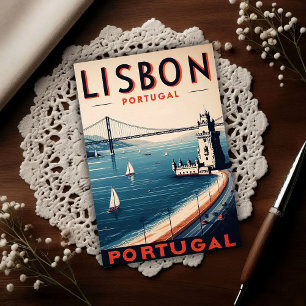Postal Lisboa Portugal Viaje Vintage