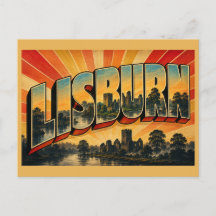 Lisburn Irlanda del Norte Arte de Viaje Vintage