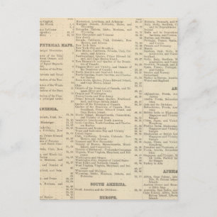 Postal Lista alfabética de mapas y gráficos