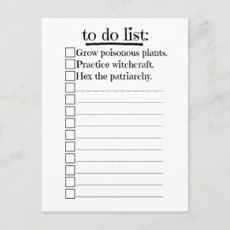 Postal Lista De La Bruja Feminista Por Hacer