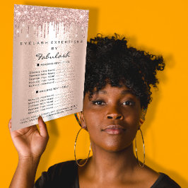 Postal Lista de precios Rosa Oro Dris Eyelashes Hairdress