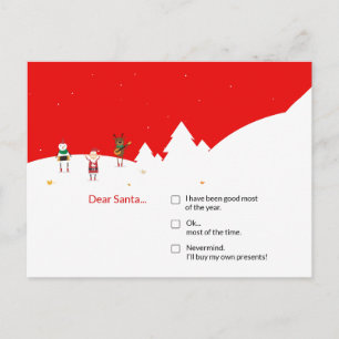 Postal Lista de verificación de Navidad tMaple Leaf Canad