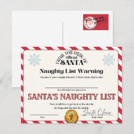 Postal Lista traviesa de Santa
