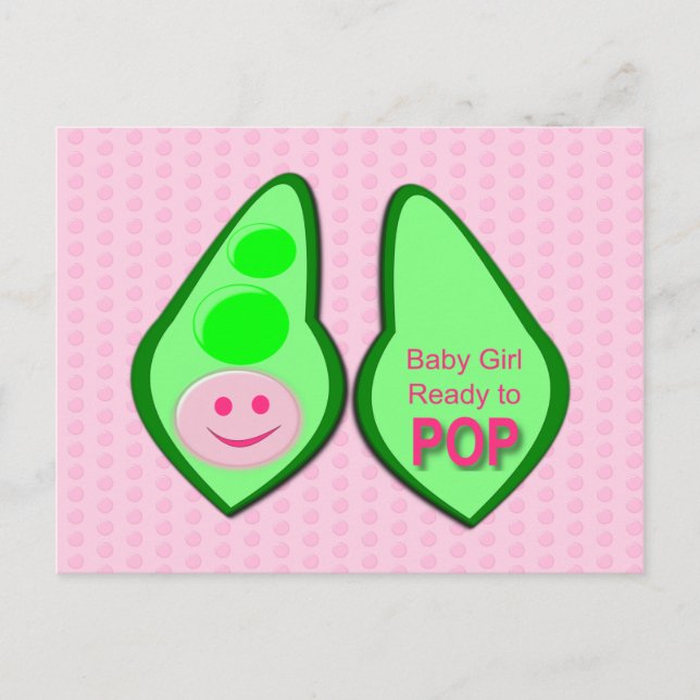 Postal Listo para pop Girl Pea Rosa (Anverso)