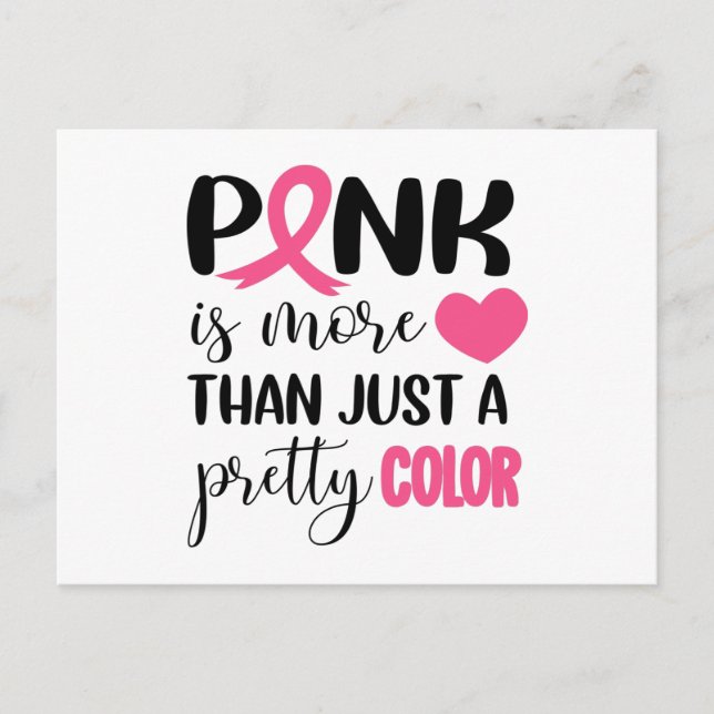 Postal Listón de Conciencia del Cáncer de Seno Rosa (Anverso)