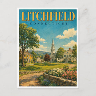 Postal Litchfield Connecticut Village Green GeoSaga