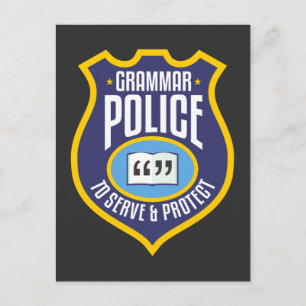 Postal Literatura graciosa de Sarcasm para la policía de 