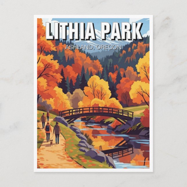 Postal Lithia Park Ashland Oregon Travel Postcard (Anverso)