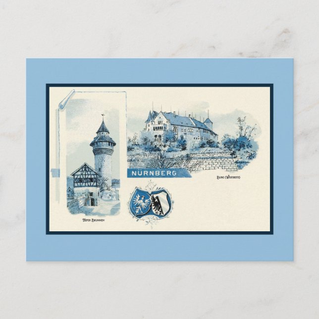 Postal Litho Nuernberg Nuremberg de los años 1890 (Anverso)
