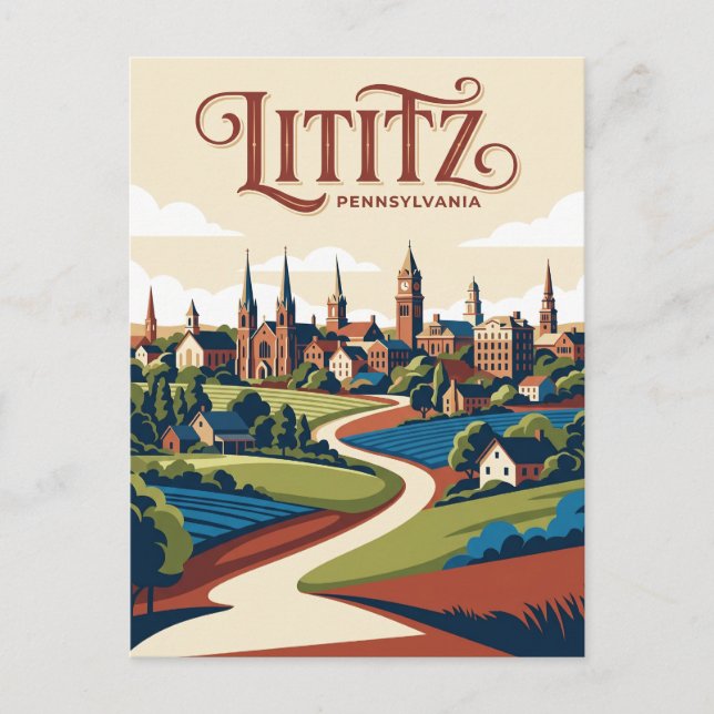 Postal Lititz EE. UU. (Anverso)