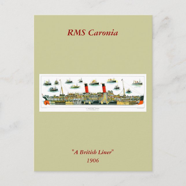 Postal Litografía de época British Ocean Liner RMS Caroni (Anverso)