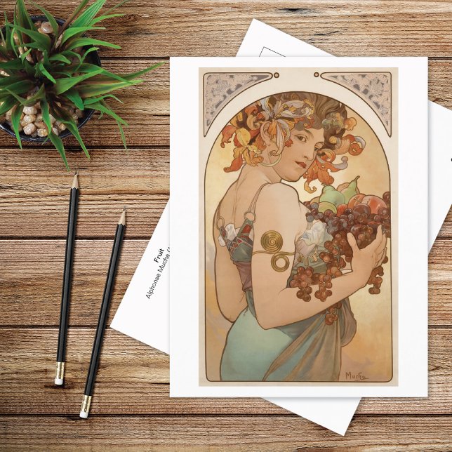 Postal Litografía de frutas Alphonse Mucha (Subido por el creador)