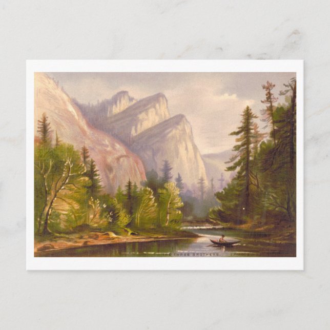 Postal Litografía de Prang de los Hermanos Yosemite Vinta (Anverso)