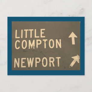 Postal Little Compton, Newport, Rótulo de RI Vintage