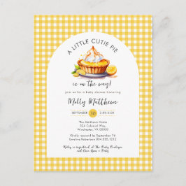 Postal Little Cutie Pie Citrus Gingham Baby Shower