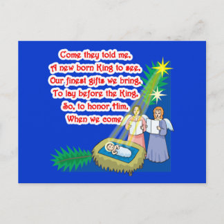 Postal Little Drummer Boy Lyrics sobre camisetas y regalo
