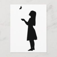 Little Girl And Butterfly Silhouette Child Nature