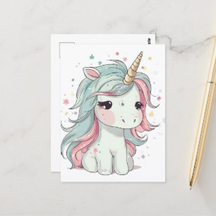 Postal Little Kawaii Unicorn