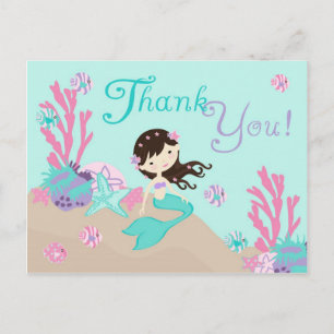 Postal Little Mermaid TY Postcard Brunette