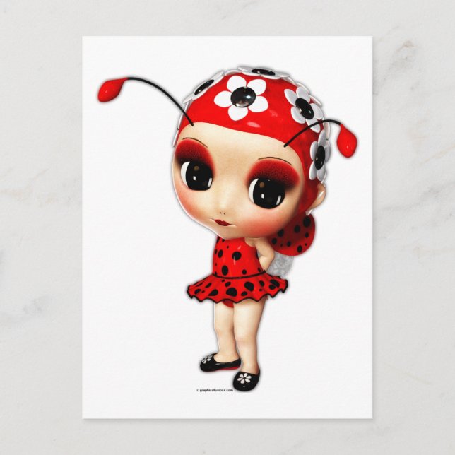 Postal Little Miss Ladybug (Anverso)