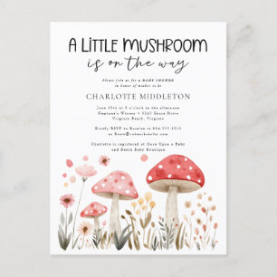 Postal Little Mushrooms Wildflower Baby Shower
