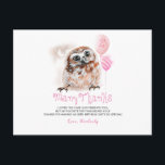 Postal Little Owl Birthday Gracias<br><div class="desc">Búho Cumpleaños Gracias Postales</div>