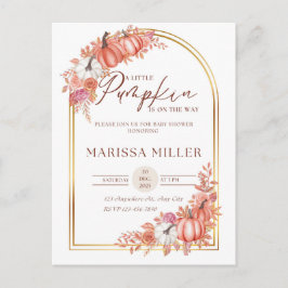 Postal Little Pumpkin Is On the Way Invitation 