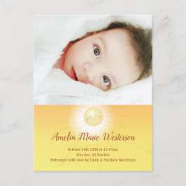 Postal Little Ray of Sunshine Baby Birth Announcement