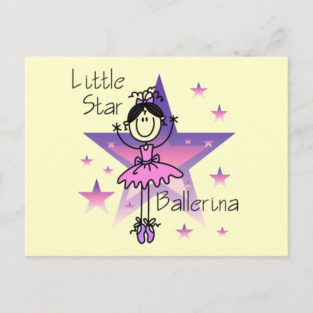 Postal Little Star Ballerina-Black Hair (Anverso)