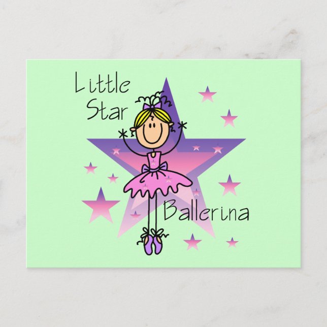 Postal Little Star Ballerina - Cabello rubio (Anverso)