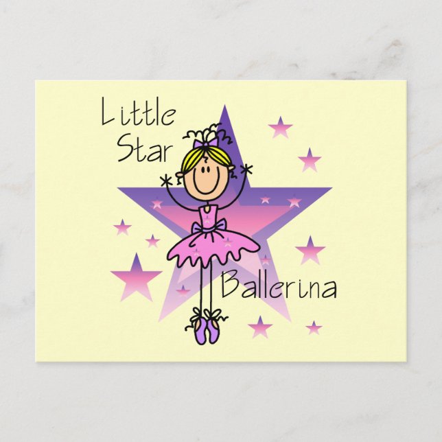 Postal Little Star Ballerina - Cabello rubio (Anverso)
