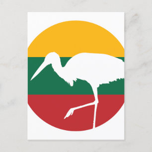 Postal Lituania Stork bandera nacional de Lituania de ani