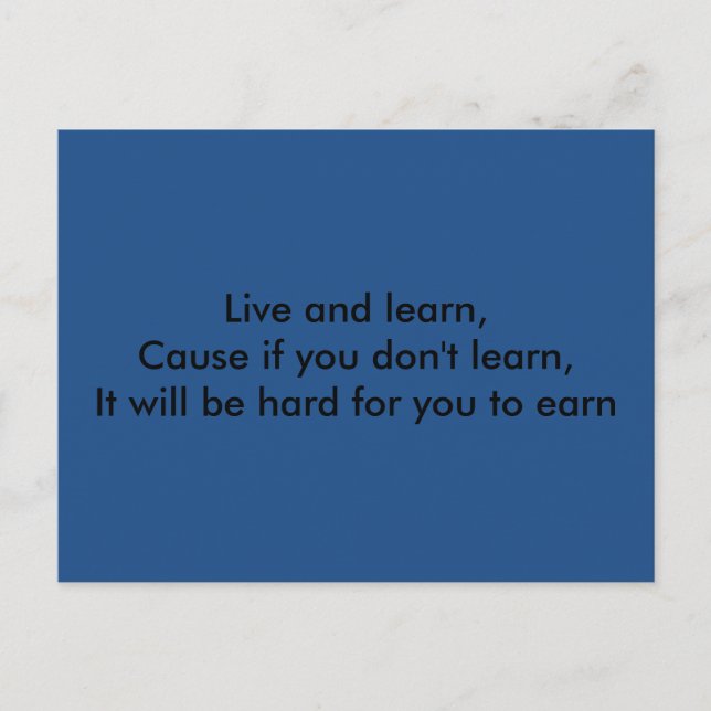 Postal Live and Learn (Anverso)