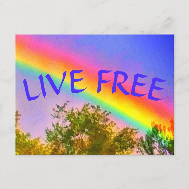 postal LIVE FREE RAINBOW (Anverso)