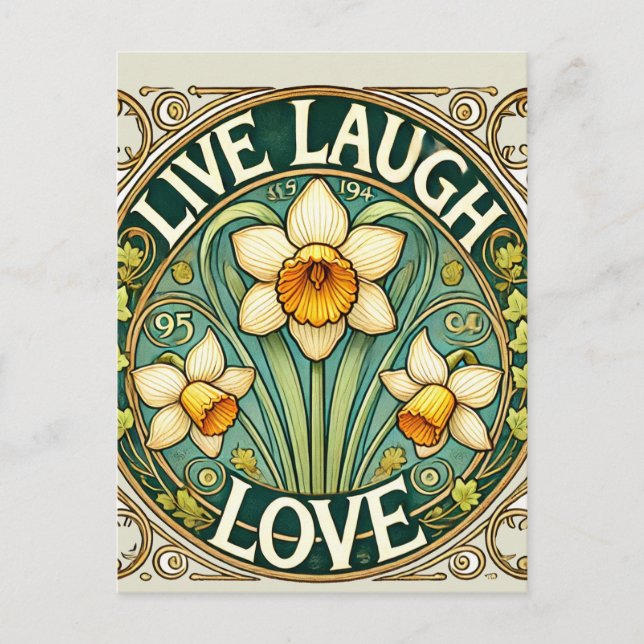 Postal Live Laugh Love (Anverso)