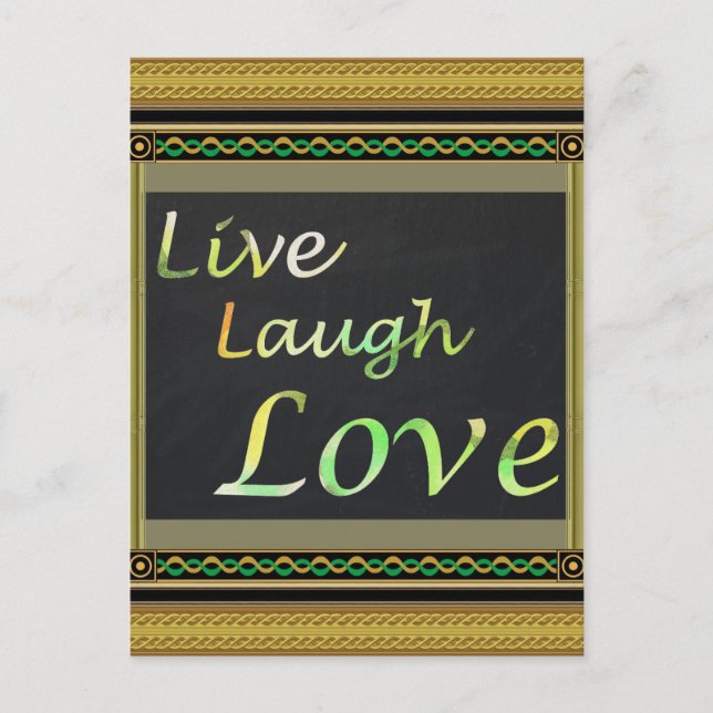 Postal Live Laugh Love (Anverso)