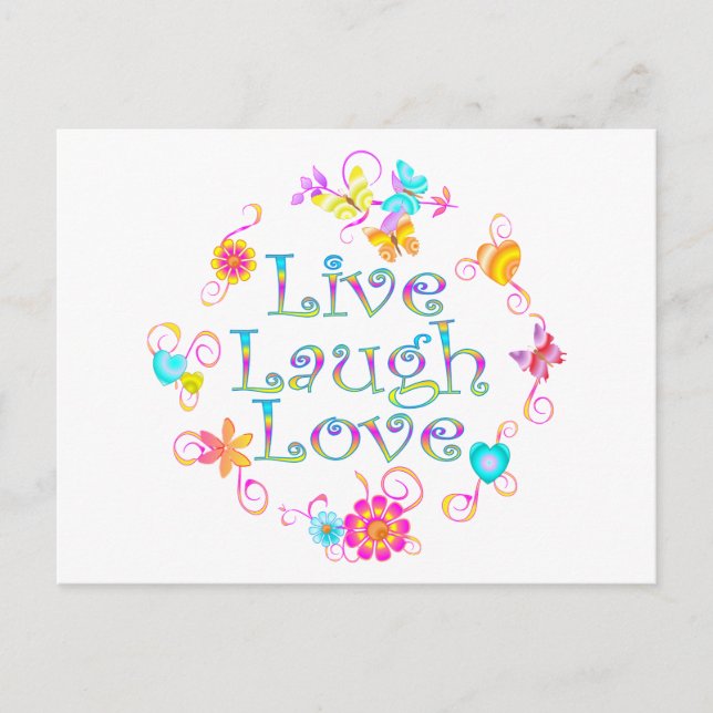 Postal Live Laugh Love (Anverso)