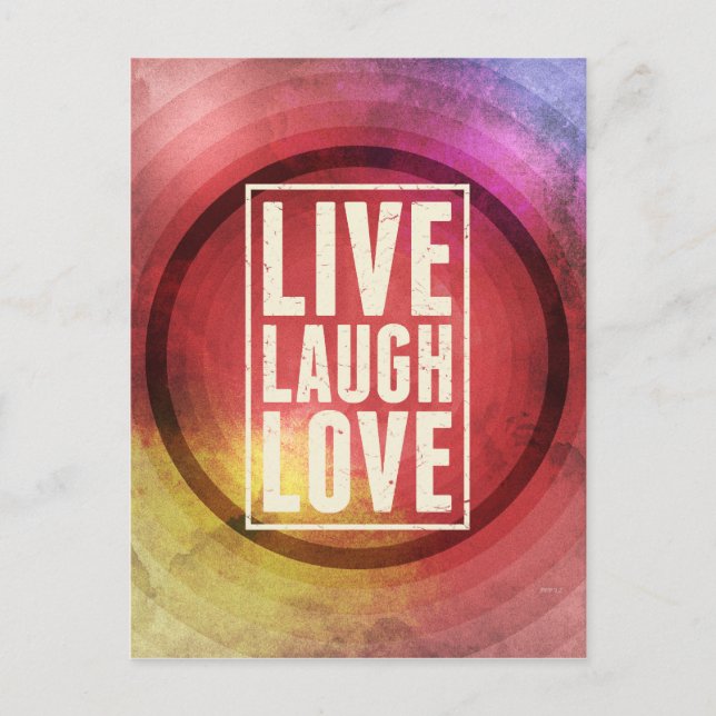 Postal Live Laugh Love (Anverso)