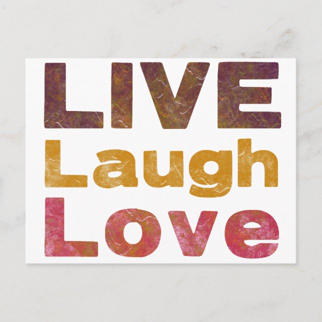 Postal Live Laugh Love (Anverso)