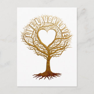 Postal Live Laugh Love - Árbol de la vida