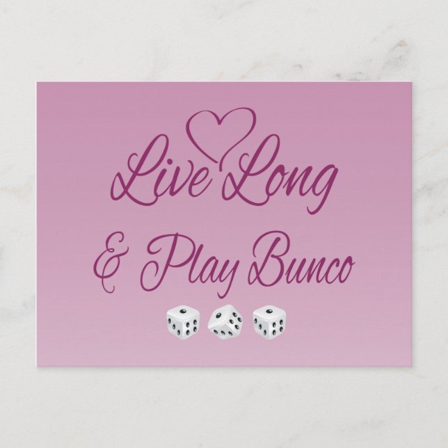 Postal Live Long and Play Bunco (Anverso)