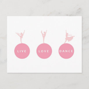 Postal Live Love Dance Ballerinas - Rosa -