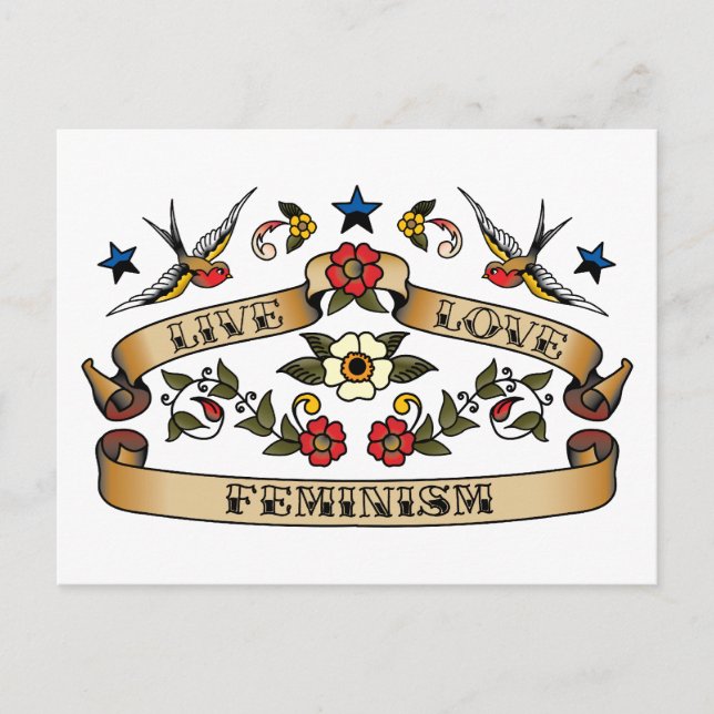 Postal Live Love Feminism (Anverso)