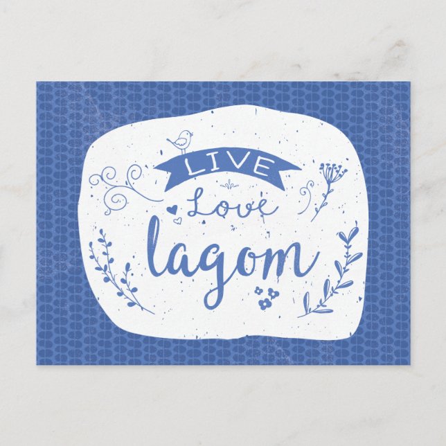 Postal Live Love Lagom - Sueco (Anverso)