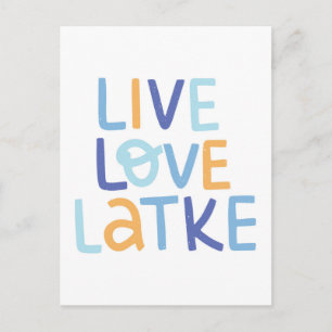 Postal Live Love Latke Hanukkah Design