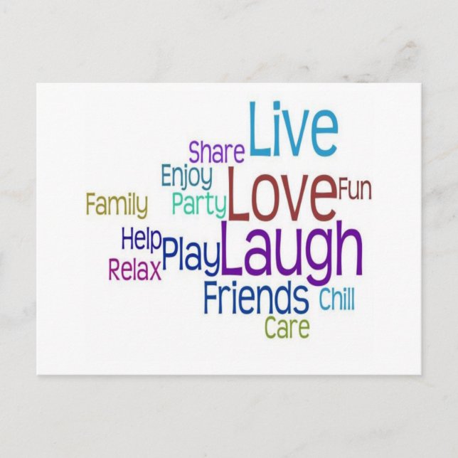 Postal Live Love Laugh (Anverso)