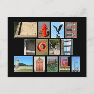 Postal LIVE LOVE LAUGH Spelado con letras de foto