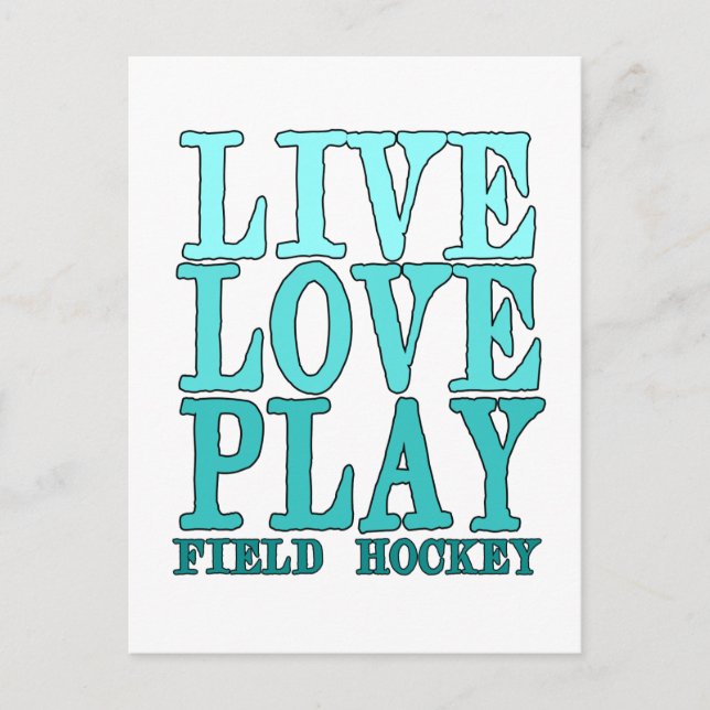 Postal Live, Love, Play - Hockey sobre hierba (Anverso)